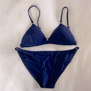 Zimmermann navy bathing suit triangle bikini size 2 (fits like a small)
